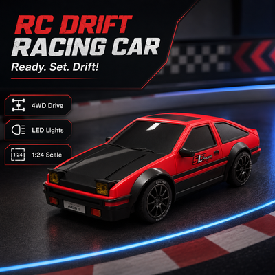 1:24 Scale 4WD Drift RC Car with LED Lights