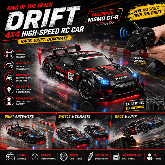 Remote Control Nissan Nismo GT-R Drift Car – 4WD High Speed RC Racing Car