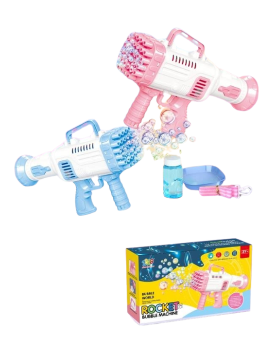Rocket Bubble Gun Machine – 32-Hole Automatic Bubble Blaster