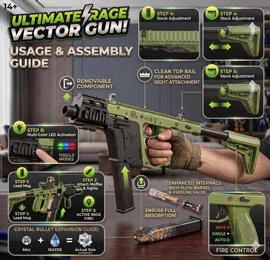 Automatic Vector Gel Ball Shooter – Light & Smoke Effect Blaster