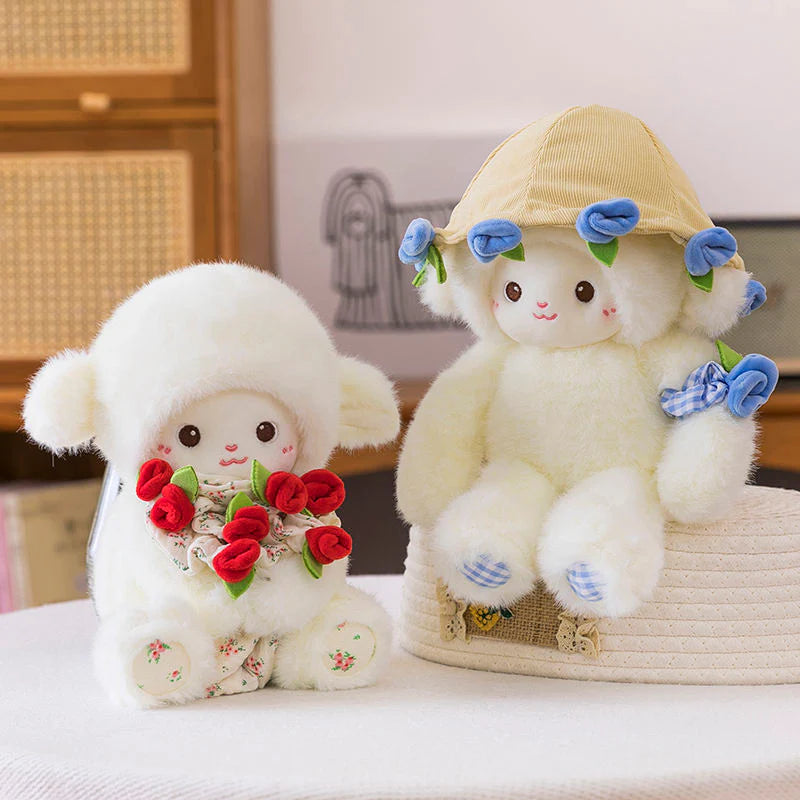 Rose Bouquet Lamb Plush Toy
