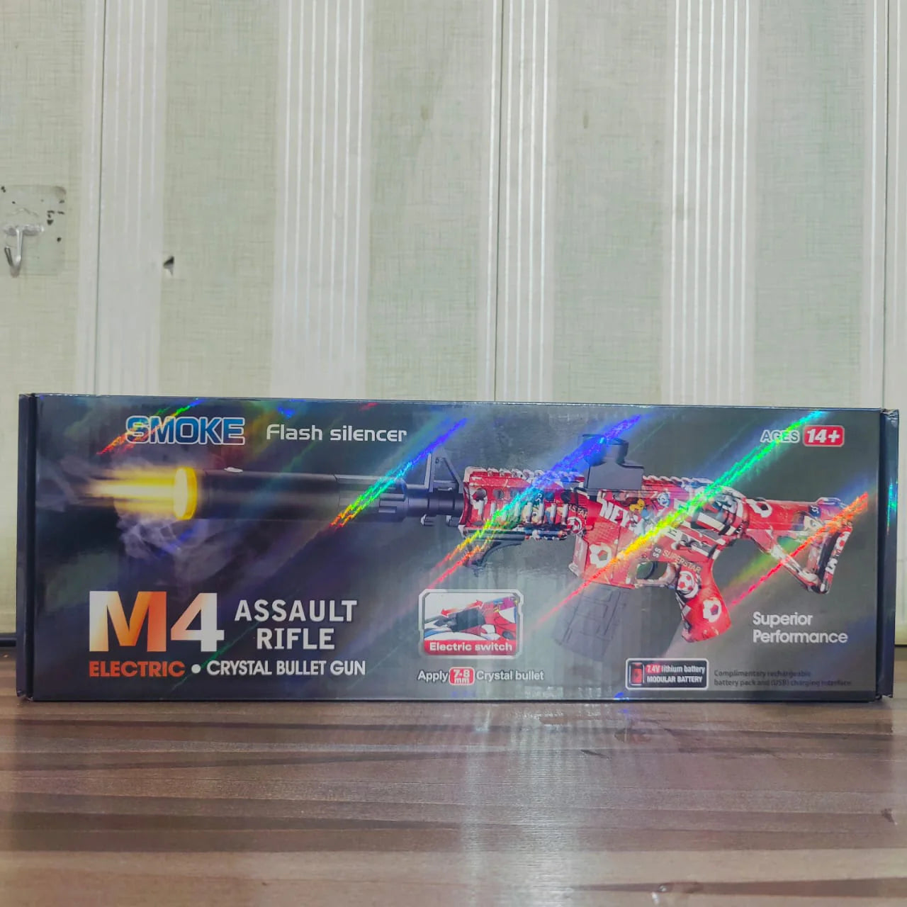 Gel Ball Shotter M4 Assault Rifle with Smoke And Flash Silencer