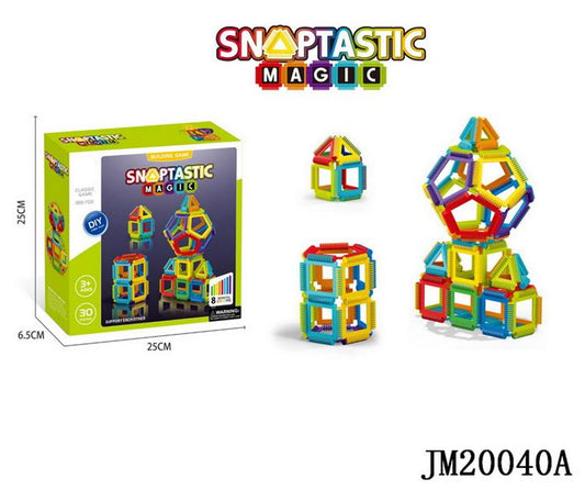 30 Pcs DIY 3D Construction Magic Snap-Tastic Building Block Game