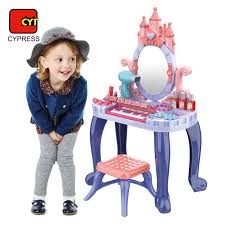 Makeup Vanity Playset with Mirror & Accessories – Kids Pretend Play Dressing Table