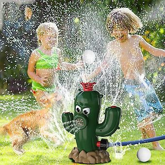 Summer Outdoor Water Sprinkler Baseball Cactus – Fun Backyard Splash Game
