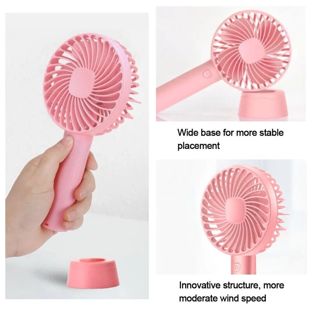 Mini Portable USB Rechargeable Hand Fan β Quiet Handheld & Desktop Cooling Fan