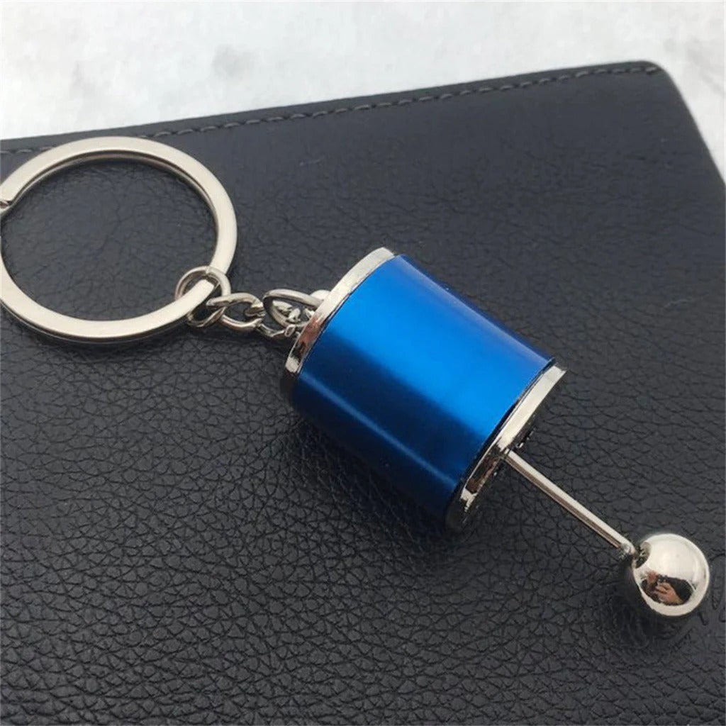3D Gear Knob Keychain (2pcs) β Chrome Alloy Mini Gearbox Car Key Ring