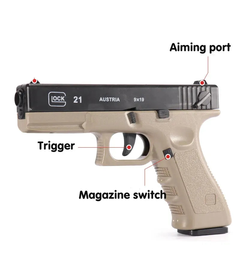 Automatic Shell Ejection Soft Bullet Pistol β 1:1 Scale Toy Gun with Realistic Action