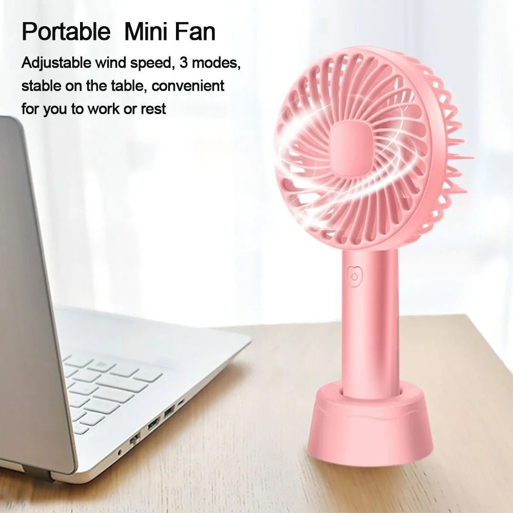 Mini Portable USB Rechargeable Hand Fan β Quiet Handheld & Desktop Cooling Fan