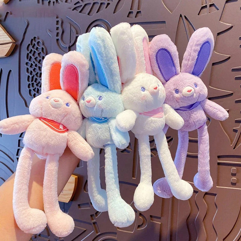 Pulling Ears Rabbit Plush Keychain β Cute Soft Bunny Stuffed Toy