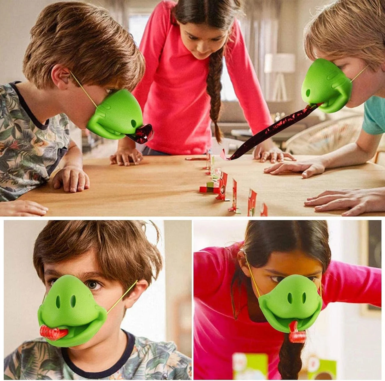 Lizard Mask Tongue Flick Card Game