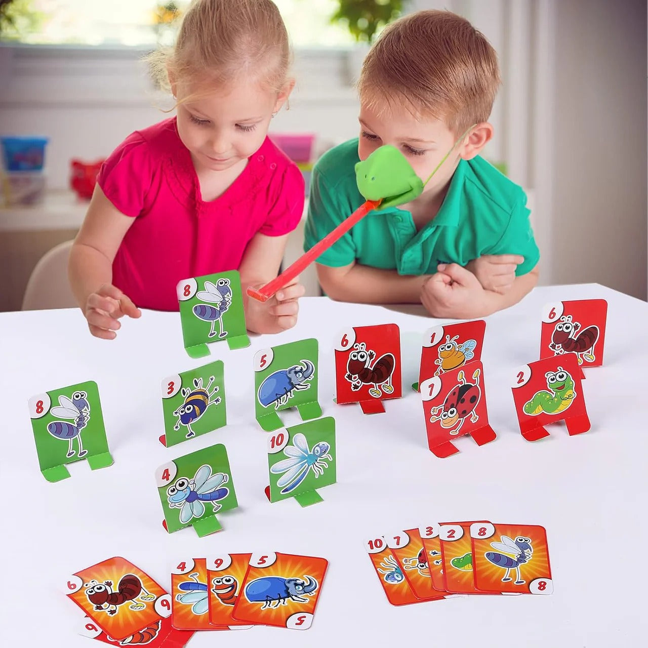 Lizard Mask Tongue Flick Card Game