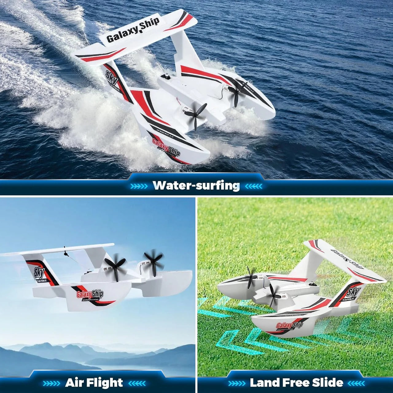 RC Galaxy Ship 2-in-1 Glider – Remote Control Airplane & Seaplane with Water Landing