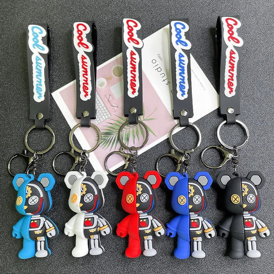 Half Robot Body Bear Keychain