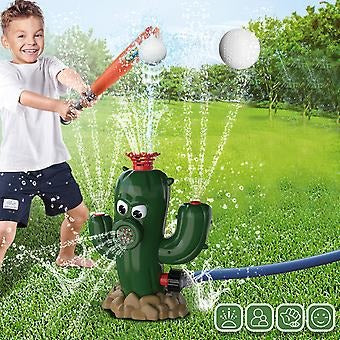 Summer Outdoor Water Sprinkler Baseball Cactus – Fun Backyard Splash Game
