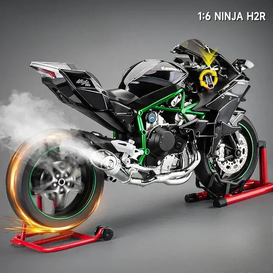 1:6 Kawasaki Ninja H2R Diecast Bike – Collector’s Edition with Smoke Effect