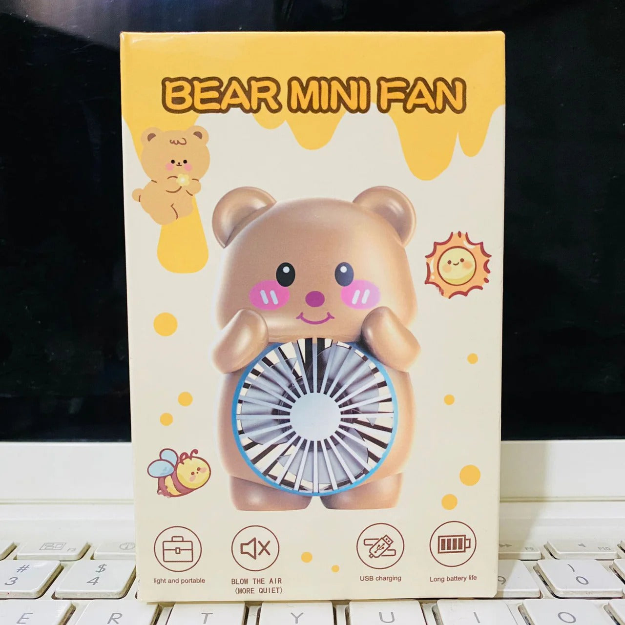 Cute Bear USB Rechargeable Mini Fan β Portable Handheld & Table Cooling Fan