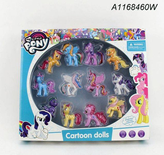 My Little Pony Cartoon Dolls – 12-Piece Collectible Pony Figure Set for Kids