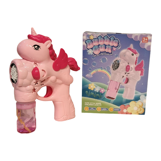 Unicorn Bubble Gun for Kids – Cute Automatic Bubble Blower with Light & Sound