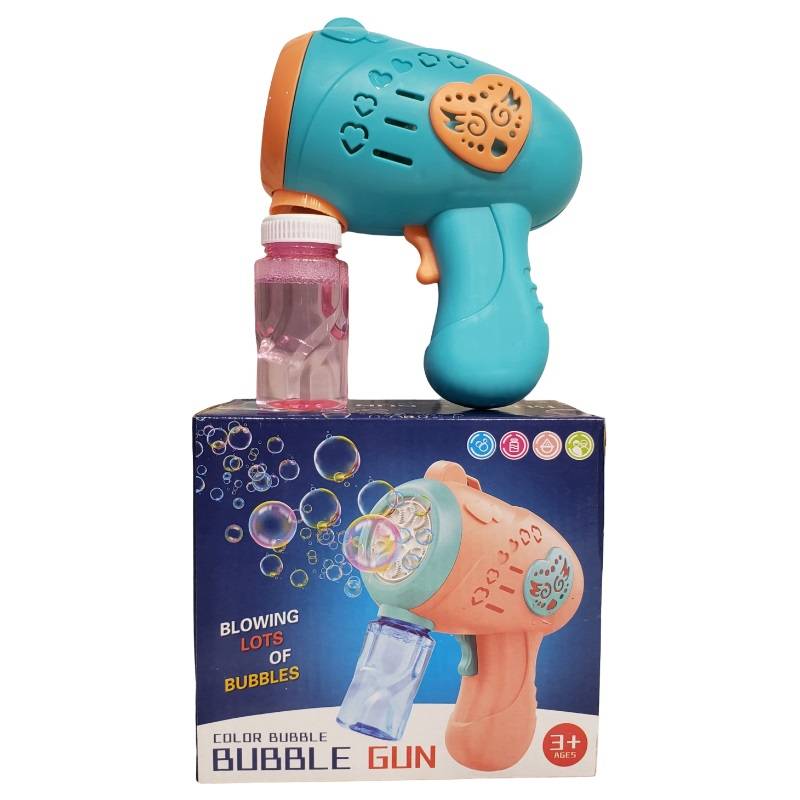 Color Bubble Gun for Kids – Light-Up Bubble Blower with Sound