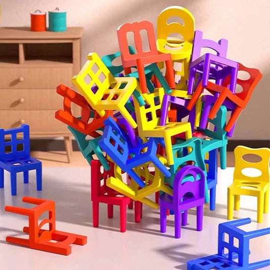 36 Pieces Acrobatic Colorful Stacking Chair Block Set