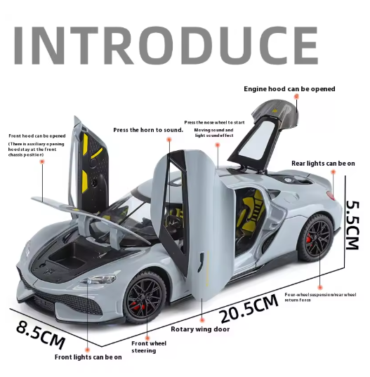 1:24 Koenigsegg Gemera GT Super Sport Diecast Model Car