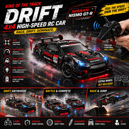 Remote Control Nissan Nismo GT-R Drift Car – 4WD High Speed RC Racing Car