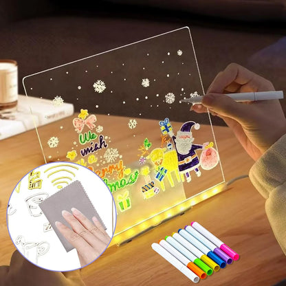 LED Acrylic Magic Drawing Board – 7-Color Light-Up Writing Pad