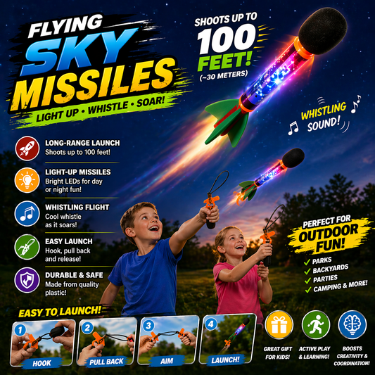 Flying Sky Missiles with Light & Whistling Sound