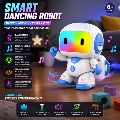 RC Dancing Robot Toy with LED Lights & Music