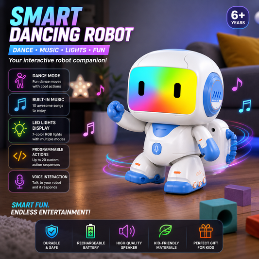 RC Dancing Robot Toy with LED Lights & Music