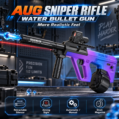 AUG Gel Blaster Rifle with Retractable Silencer