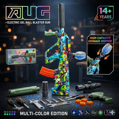 AUG T15A Automatic Electric Gel Ball Blaster Gun with Lights & Spray