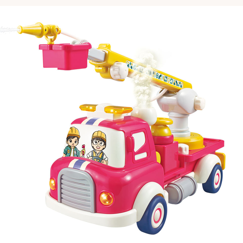 Smoke Fire Truck Toy with Spray Water & Light Effects