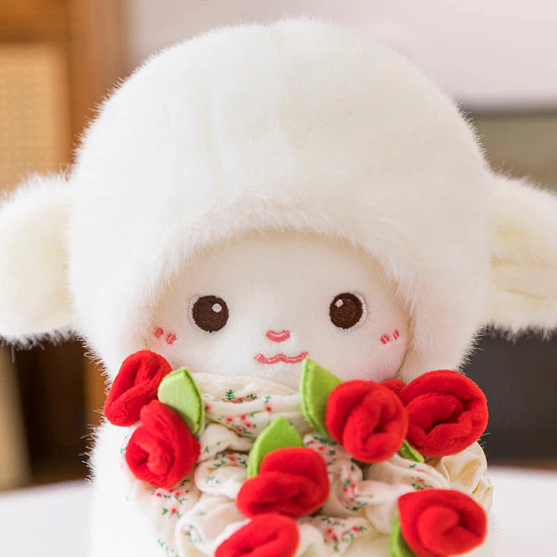Rose Bouquet Lamb Plush Toy