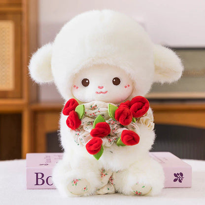 Rose Bouquet Lamb Plush Toy