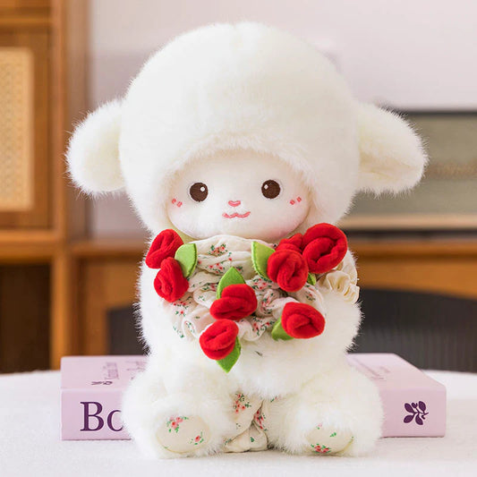 Rose Bouquet Lamb Plush Toy