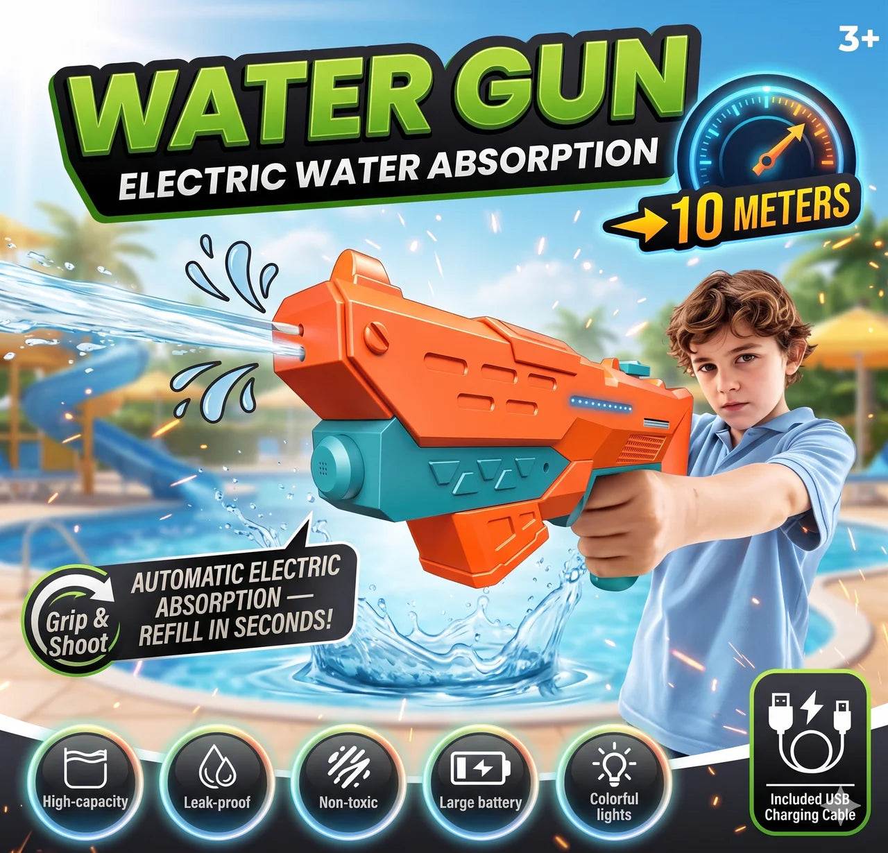 Large Capacity Battery Powered Electric Water Gun