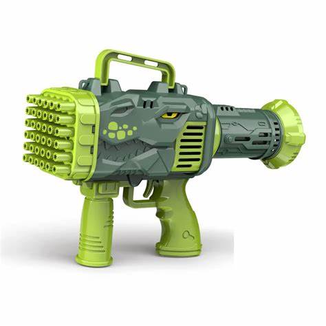 Dinosaur Rocket Launcher Bubble Gun – 25-Hole Automatic Bubble Blaster for Kids