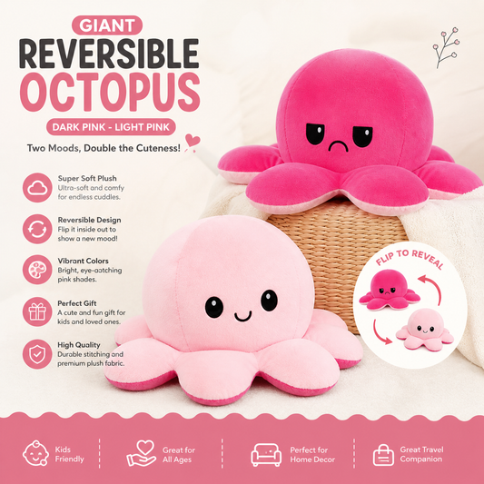 Reversible Octopus Plush Toy