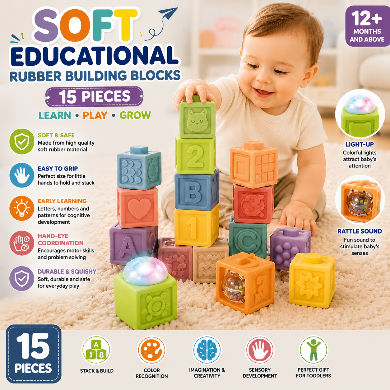 Soft Educational Rubber Building Blocks