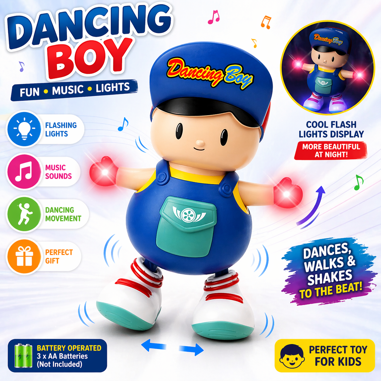 Dancing Cute Boy Toy with Lights & Music