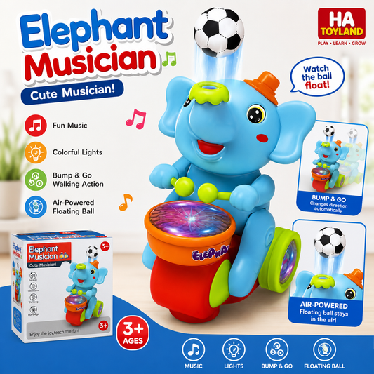 Musical Walking Elephant Toy with Floating Ball