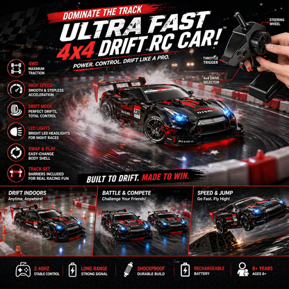Remote Control Nissan Nismo GT-R Drift Car – 4WD High Speed RC Racing Car