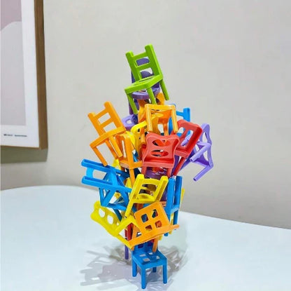 36 Pieces Acrobatic Colorful Stacking Chair Block Set