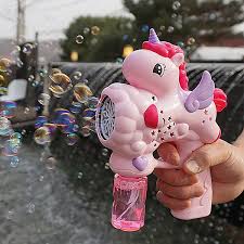 Unicorn Bubble Gun for Kids – Cute Automatic Bubble Blower with Light & Sound