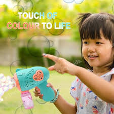 Color Bubble Gun for Kids – Light-Up Bubble Blower with Sound