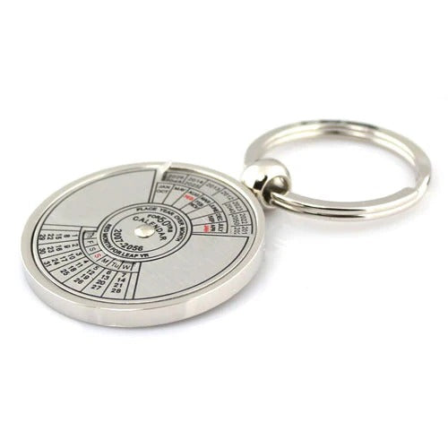 50 Years Perpetual Calendar Keychain (2pcs) – Metal Compass Key Ring