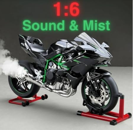 1:6 Kawasaki Ninja H2R Diecast Bike – Collector’s Edition with Smoke Effect
