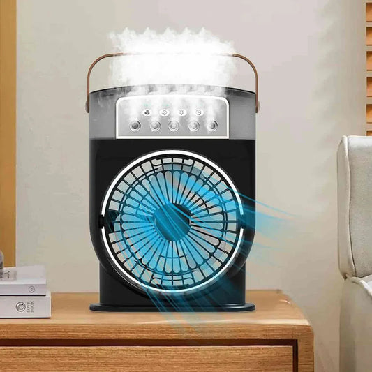 Portable Air Conditioner Fan with Humidifier – USB Rechargeable Mini Air Cooler